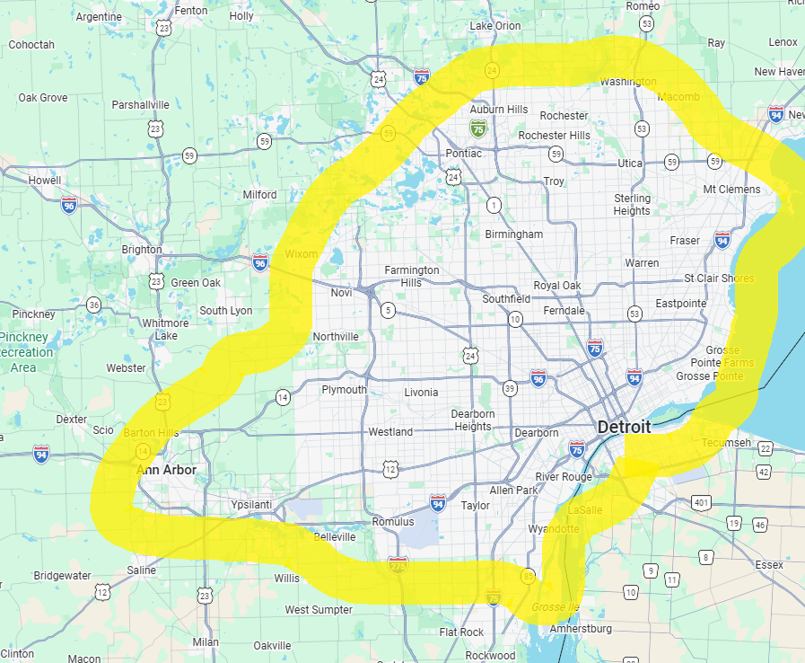 Summit Care Transportation service area map